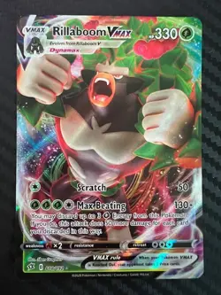 Pokemon TCG Rillaboom VMAX 018/192 Rebel Clash Full Art NM - Image 1