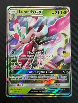 Pokemon TCG Lurantis GX 15/149 Sun & Moon Base Set Ultra Rare Holo NM - Image 1