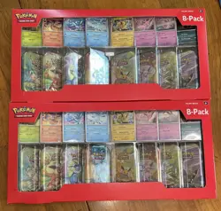 Lot (2) Pokemon TCG: Prismatic Evolutions 8-Pack Mini-Tins Promos Costco Bundle - Image 1
