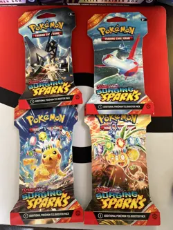 Pokemon Surging Sparks Sleeved Booster Pack Blister Packs 4x - (RANDOM ART) - Image 1