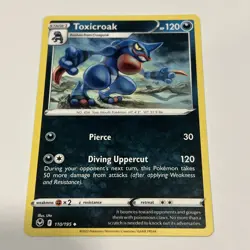 Pokemon Silver Tempest Toxicroak Uncommon Card 110/195 NM - Image 1