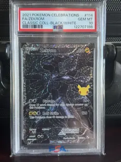 Pokemon TCG Zekrom Celebrations Classic Collection Holo Card 114/114 PSA 10 - Image 1