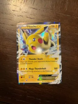 Pikachu EX Pokemon Card - Thunder Shock & Mega Thunderbolt XY174 Promo - Image 1