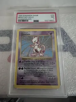 Pokemon Mewtwo TCG Holo Card 10/102 Base Set Shadowless PSA 7 - Image 1