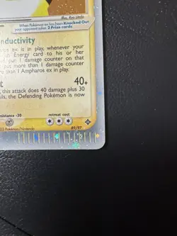 Pokemon Ampharos EX Card 89/97 Dragon Set Holo Rare Mint Never Played - Image 2