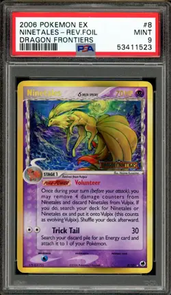 POKEMON EX DRAGON FRONTIERS NINETALES STAMPED REVERSE HOLO FOIL 8/101 PSA 9 MINT - Image 1