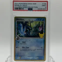 Pokemon TCG Celebrations Mimikyu #136 PSA 9 MINT Black Star Promo - Image 1