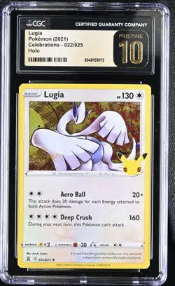 G2U 2021 POKEMON CELEBRATIONS 022 LUGIA CGC 10 PRISTINE - Image 1
