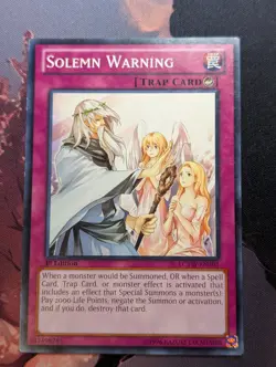 Yugioh Solemn Warning LCYW-EN301 1st Edition - Image 1
