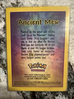 Ancient Mew Holo Holographic Pokemon Card Promo 1999-2000 Wizards Rare Gamefreak - Image 2