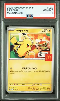 PSA 10 Pikachu 020/M-P McDonald's Happy Set Promo Pokemon Card 2025 Japanese - Image 1