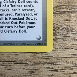 CLEFAIRY DOLL 70/102 - 4TH PRINT 1999-2000 Rare - BASE SET - Pokemon Card - NM - Image 4