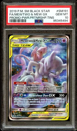 PSA 10 GEM MINT Mewtwo & Mew GX SM191 ALTERNATE ART PROMO Pokemon Card 494 - Image 2