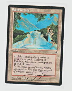 Magic the Gathering ~ 1x Rainbow Vale ~ NM ~ FALLEN EMPIRES ~ Signed By Artist - Image 1