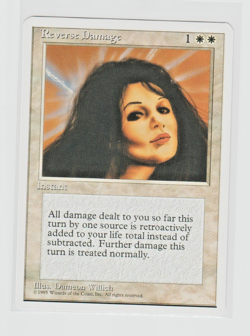 Magic the Gathering ~ MTG ~ 1x Reverse Damage ~ Fourth Edition ~ 4Ed ~ M/NM - Image 1
