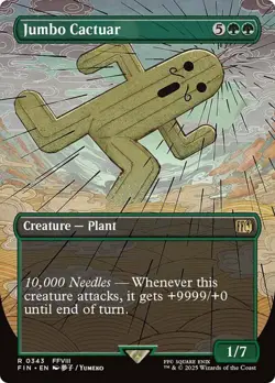 MAGIC FINAL FANTASY JUMBO CACTUAR (BORDERLESS) (RARE) R 343 FIN MTG FCA TCG - Image 1