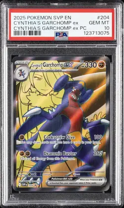2025 POKEMON SVP EN-SV BLACK STAR PROMO #204 CYNTHIA'S GARCHOMP EX PSA 10 - Image 1