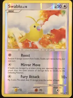 Pokemon TCG Swablu SH5 Platinum Shiny Reverse Holo Rare [Excellent - NM] - Image 2