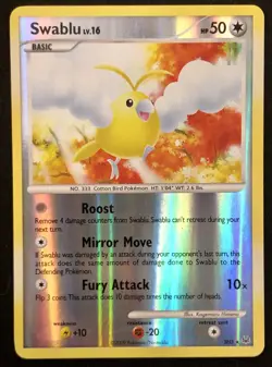 Pokemon TCG Swablu SH5 Platinum Shiny Reverse Holo Rare [Excellent - NM] - Image 3