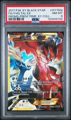 2017 POKEMON XY BLACK STAR PROMO PREM TRAINER XY COLL FULL ART/YVELTAL EX PSA 8 - Image 1