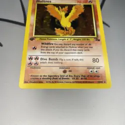 1999 Pokemon 1st Edition Moltres Holo Fossil Set 12/62 LP+ - Image 4