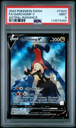 2022 POKEMON SWORD & SHIELD ASTRAL RADIANCE #TG23 FULL ART/GARCHOMP V PSA 9 - Image 1
