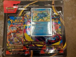Pokemon Mega Evolution Golduck Three Booster Blister - Image 1