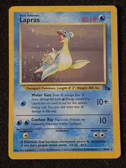 Lapras 10/62 Fossil Set HOLO Pokemon Card - Image 1