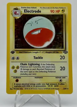 Pokemon TCG Electrode Holo Rare Card 02/64 Jungle Holo WOTC 1st Edition - Image 2