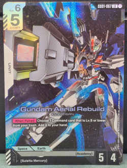 Aerial Rebuild GD01-067 LR Foil Gundam Newtype Rising Card Game NM XVX-016RN TCG - Image 1