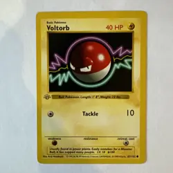Pokemon Voltorb 67/102 1st Edition Shadowless Base Set Card - Image 2