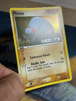 Phanpy 69/107 EX Deoxys Reverse Holo Foil Stamped Pokemon Card Yuka Morii Art MP - Image 4