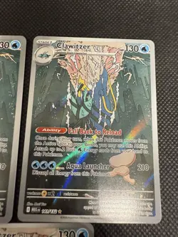 LOT OF (3) Clawitzer 141/132 Pokemon TCG Card Mega Evolution Illustration Rare - Image 3