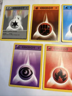 Pokemon 1st Edition (1999) Base Set 5 Energy Card Lot ~ VTG LP - Image 4