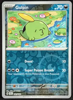Gulpin 2024 Stellar Crown Reverse Holo Pokemon Card 091/142 (NM) - Image 1