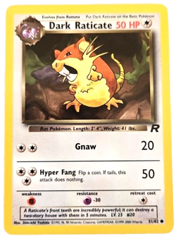 Pokemon TCG Wizards Of The Coast Dark Raticate Team Rocket Card #51 Never Played - Image 1