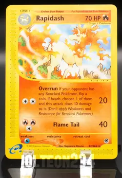 Pokemon TCG Card - Rapidash 62/165 Expedition Base Set Rare Vintage E-Reader - Image 1