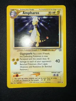 Pokemon Card Ampharos 1/111 Set Neo Genesis Cosmos Holo Near Mint ENG - Image 1