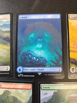 MTG Jurassic World Double Sided Full Art Basic Lands Set (5 Cards) - Image 3