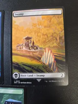 MTG Jurassic World Double Sided Full Art Basic Lands Set (5 Cards) - Image 4