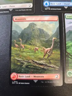 MTG Jurassic World Double Sided Full Art Basic Lands Set (5 Cards) - Image 5