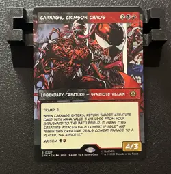 Carnage, Crimson Chaos #0227 FOIL Borderless Rare Marvel's Spider-Man MTG Magic - Image 1