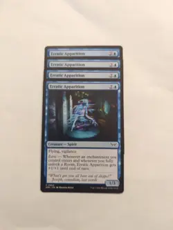 (4) Erratic Apparition *PLAYSET* Duskmourn: House of Horror Regular NM MTG - Image 1