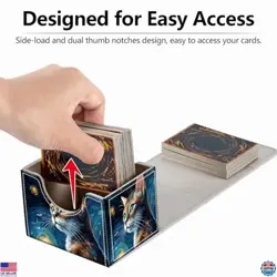 Enchanting Cat & Starry Night Magnet Case for MTG Deck Box - Holds 200 Cards - Image 5