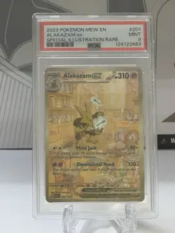 2023 POKEMON MEW EN-151 SPECIAL ILLUSTRATION RARE #201 ALAKAZAM EX PSA 9 - Image 1