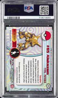 2000 TOPPS CHROME POKEMON T.V. #65 ALAKAZAM PSA 10 - Image 2