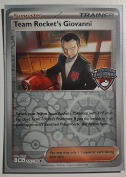 Pokemon TCG Team Rocket's Giovanni 174/182 - STAFF Stamped - Regional Promo - Image 1