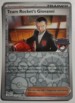 Pokemon TCG Team Rocket's Giovanni 174/182 - STAFF Stamped - Regional Promo - Image 2