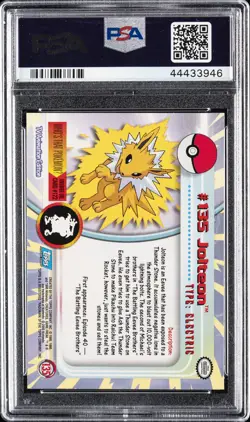 2000 TOPPS POKEMON TV ANIMATION SER 3 #135 JOLTEON PSA 10 - Image 2