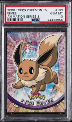 2000 TOPPS POKEMON TV ANIMATION SER 3 #133 EEVEE PSA 10 - Image 1